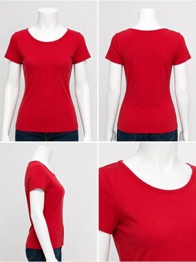 Eddie Bauer Red Short Sleeve Stretch Tee Top XS